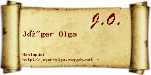 Jéger Olga névjegykártya