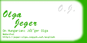 olga jeger business card